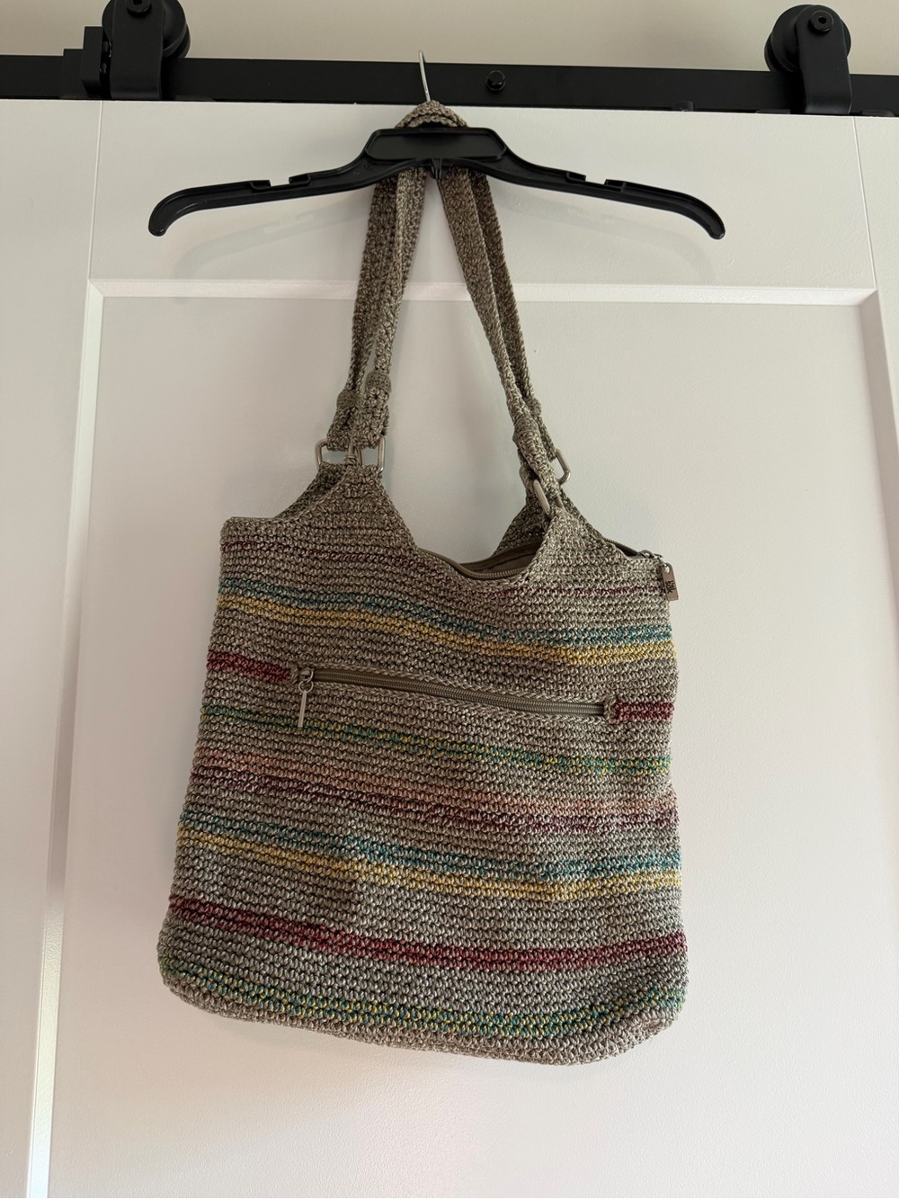 The Sak Taupe Multicolor Striped Hobo Bag